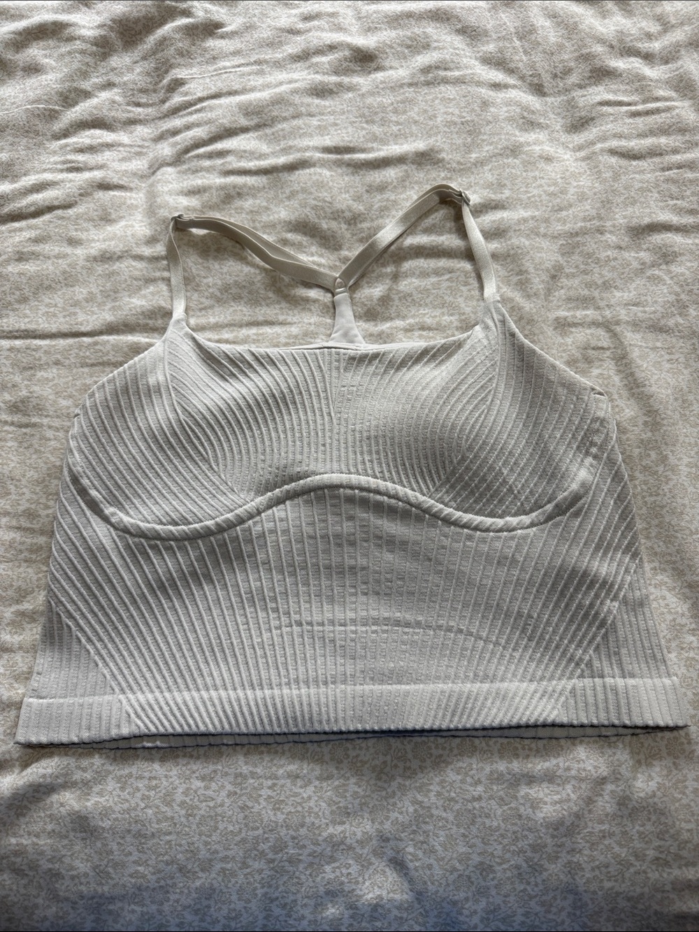 Lululemon Seamless Ribbed Longline crop tank - White